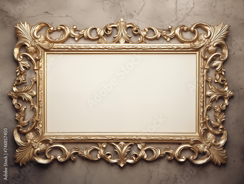 Antique gold blank frame