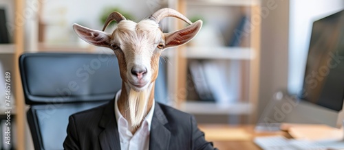 A Goat Redefine Office Style and Professionalism © abdul kahfi