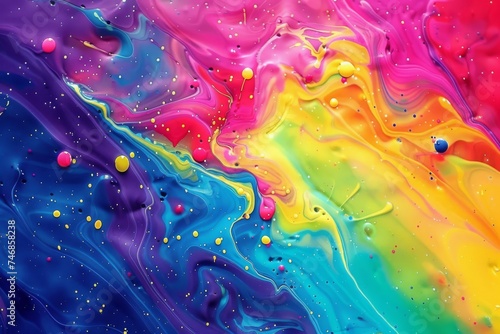 Vivid liquid colors mixing in a playful and artistic manner, ideal for lively and creative projects.