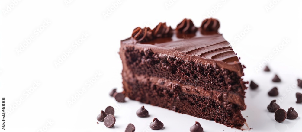 Rich and Decadent Chocolate Cake with Generous Chocolate Chips Toppings Rich and Decadent Chocolate Cake with Generous Chocolate Chips Toppings
