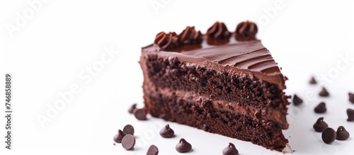 Rich and Decadent Chocolate Cake with Generous Chocolate Chips Toppings © TheWaterMeloonProjec