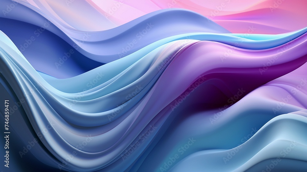 Obraz premium Abstract 3D Render. Pastel Color Background Design with Soft Waves. Modern Abstract Wave Background.