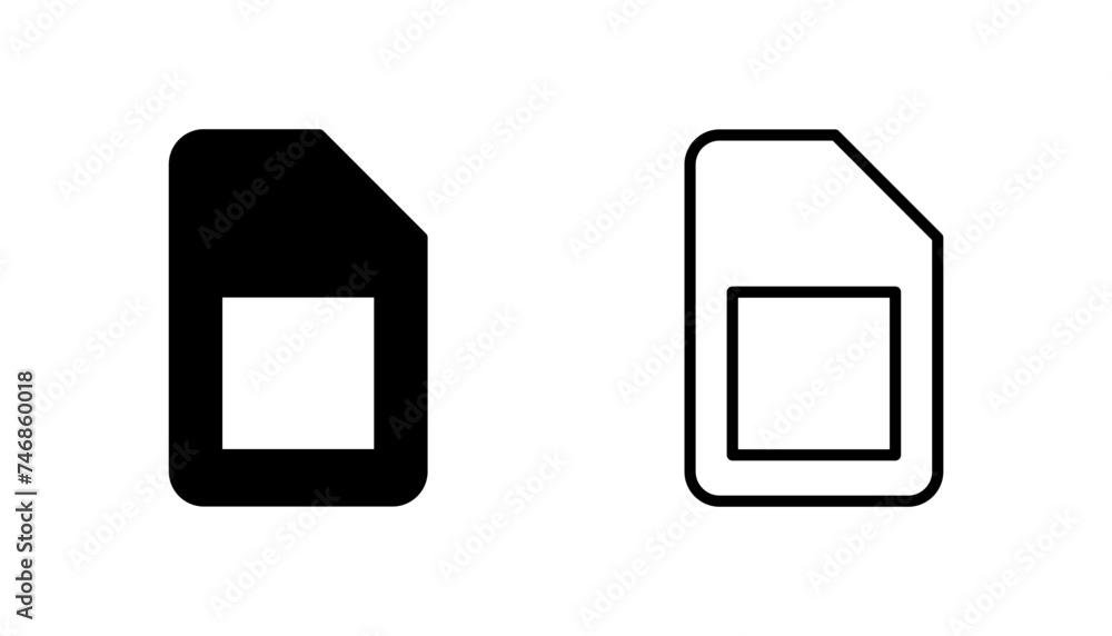Sim card icon set. dual sim card icon vector Sim card icon set. dual sim card icon vector