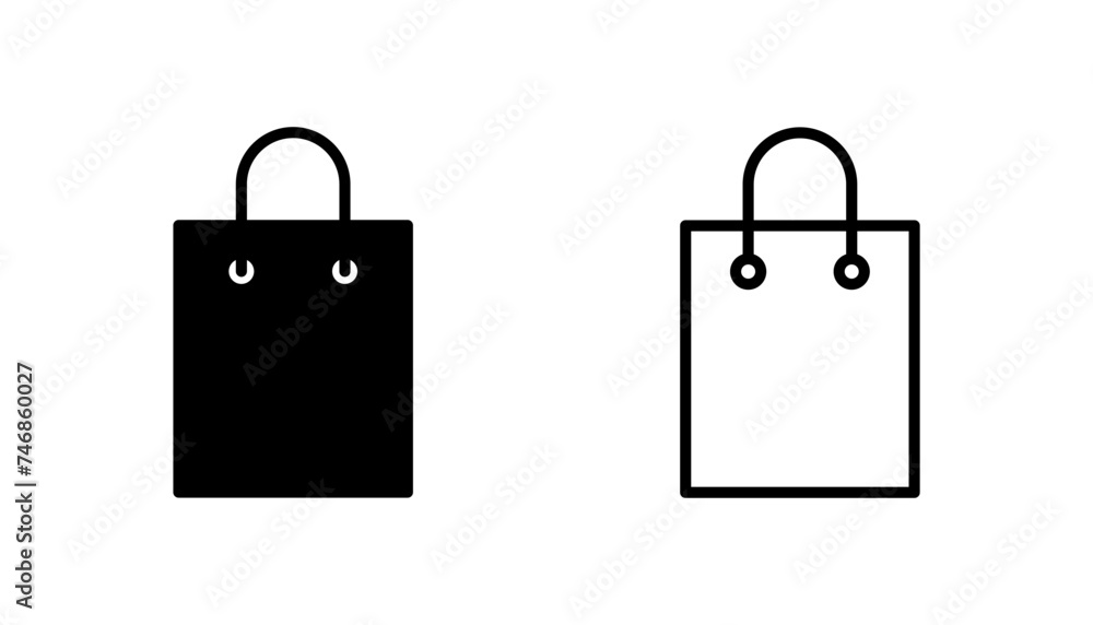 Shopping bag icon set. shopping icon vector Shopping bag icon set. shopping icon vector