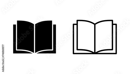 Book icon set. open book icon vector. ebook icon