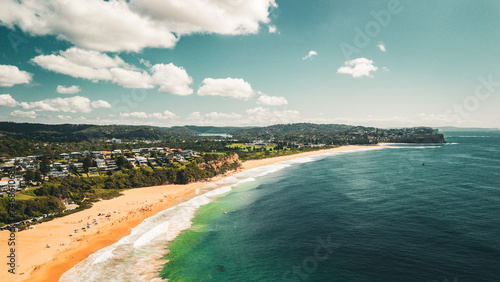 Photography Stunning ocean view of the waves and beach in the Northern Beaches of NSW, Sydney, Australia