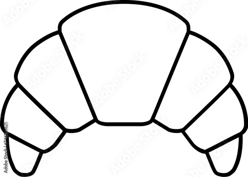 Fresh baked croissant line icon
