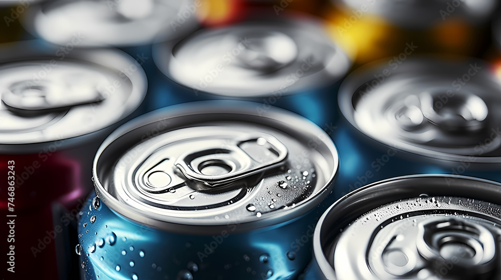 Aluminum cans containing carbonated water, energy drinks or beer Aluminum cans containing carbonated water, energy drinks or beer