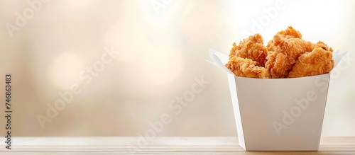 Delicious Fried Food in a White Container Ready to Indulge in Culinary Pleasures