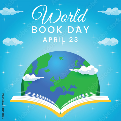 a vector template of world book day post design 