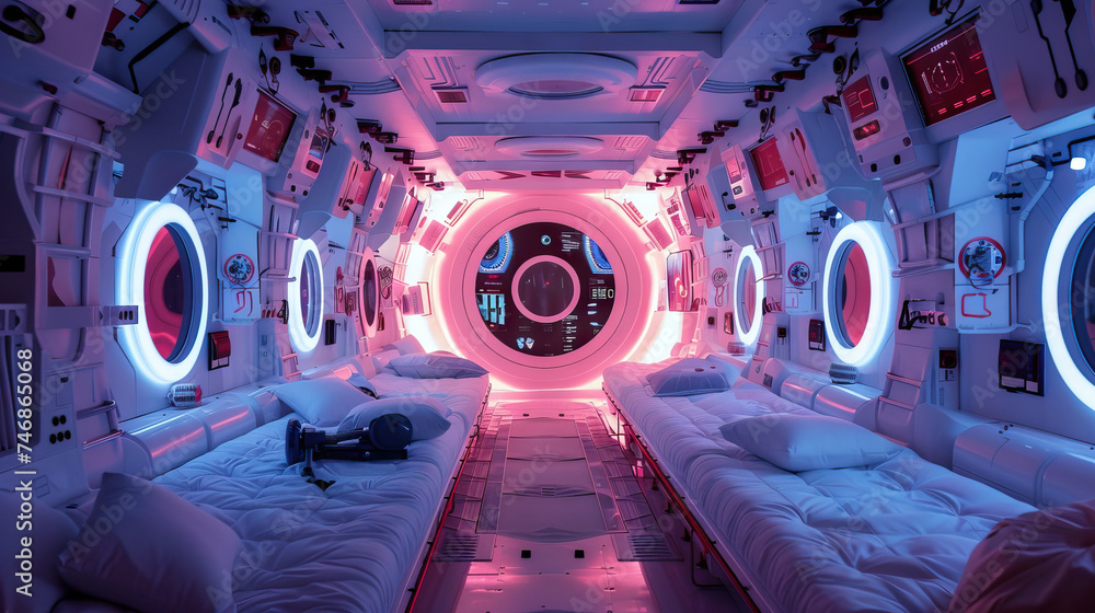 SciFi Space Station Set with Futuristic Technology, Zero Gravity Rooms