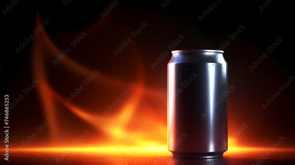 Photography of aluminum can product mockup Photography of aluminum can product mockup