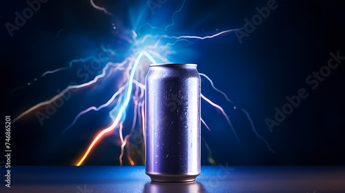 Photography of aluminum can product mockup