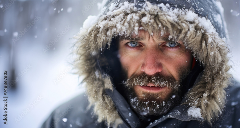 Hombre fuerte en la nieve Hombre fuerte en la nieve