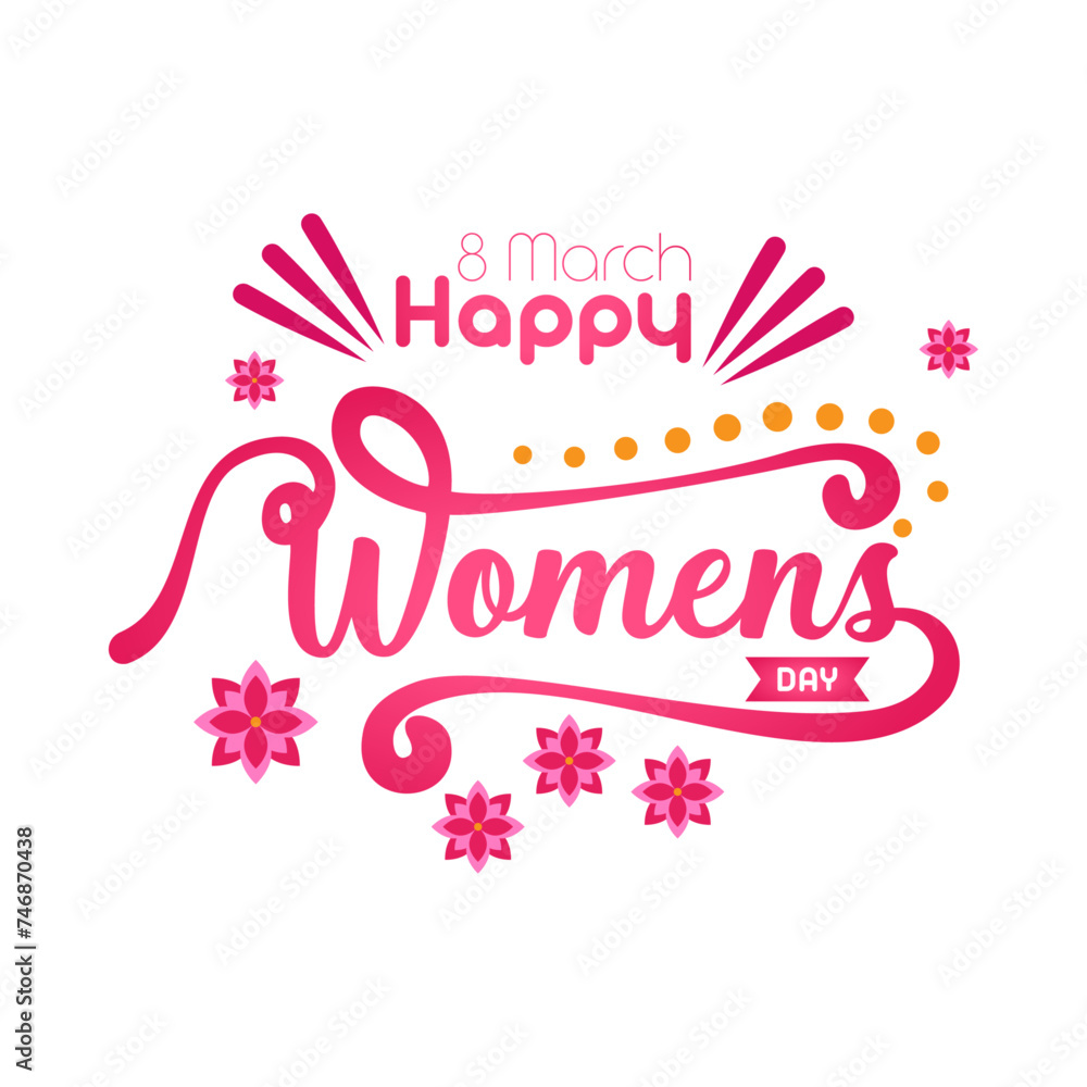 Awesome creative typography of 8th March - Happy Women's Day Awesome creative typography of 8th March - Happy Women's Day