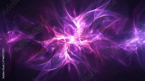 Abstract background of glowing purple mesh on a dark background.