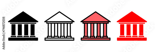 Bank icon vector illustration. Bank sign and symbol, museum, university