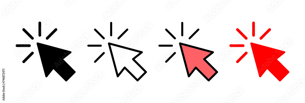Click icon vector illustration. pointer arrow sign and symbol. cursor icon Click icon vector illustration. pointer arrow sign and symbol. cursor icon