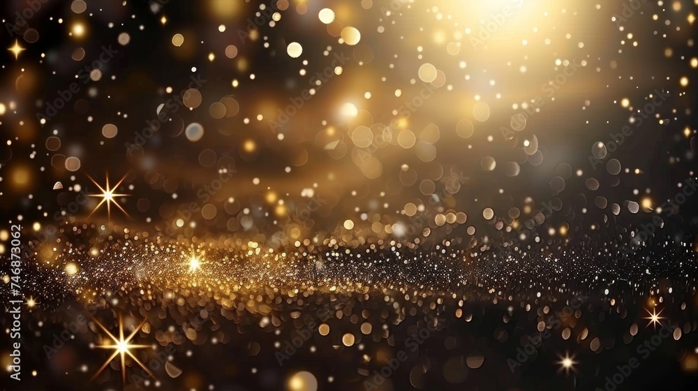 Obraz premium Luxurious 3d abstract business background featuring gold and black sparkles for a sophisticated look