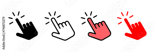 Hand click icon vector illustration. pointer sign and symbol. hand cursor icon photo