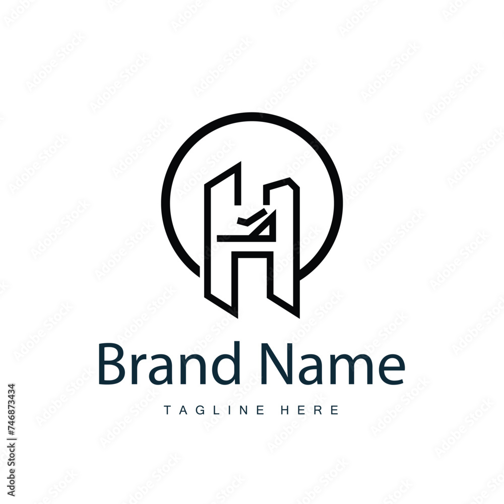 Alphabet letter h initial logo design simple product brand template Alphabet letter h initial logo design simple product brand template