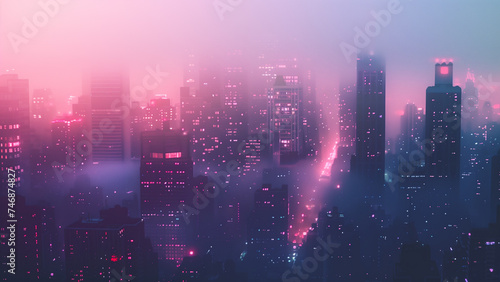 Neon Dreams  Lonely Cityscape in Anime Style