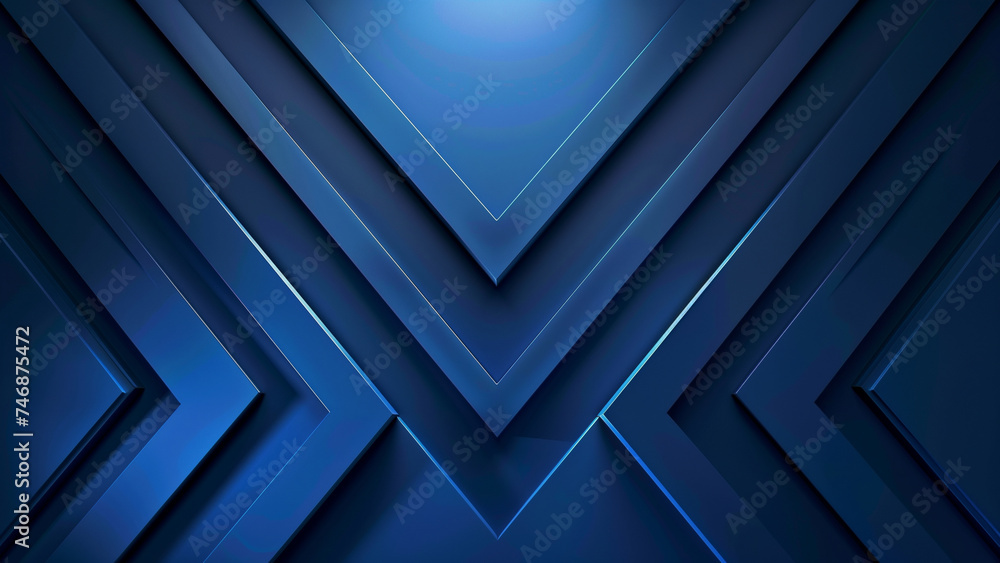 Obraz premium Azure Echoes: Symmetrical V Pattern on a Blue Gradient