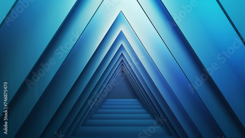 Azure Echoes: Symmetrical V Pattern on a Blue Gradient