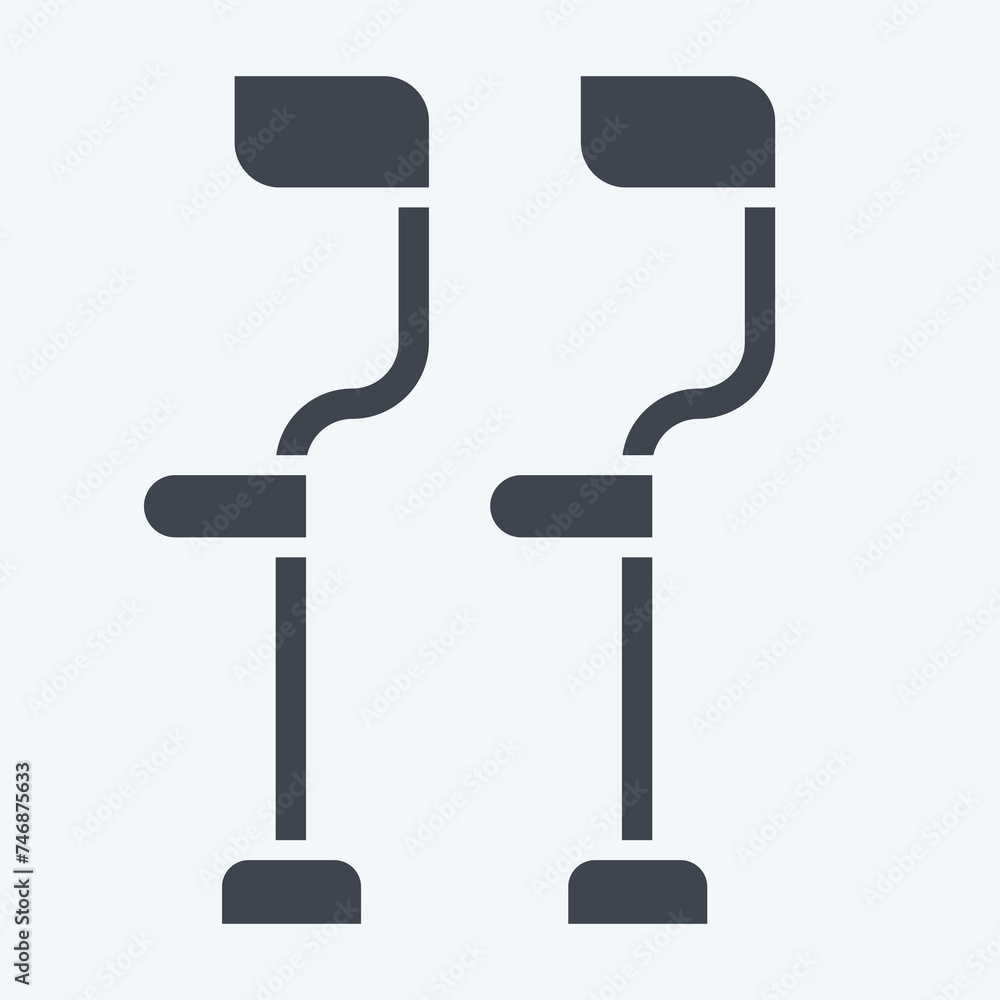 Icon Crutches. related to Orthopedic symbol. glyph style. simple design editable. simple illustration