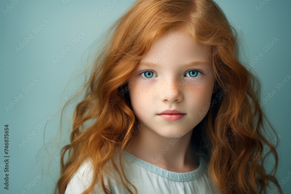 Portrait of a beautiful red-haired girl with freckles. Portrait of a beautiful red-haired girl with freckles.