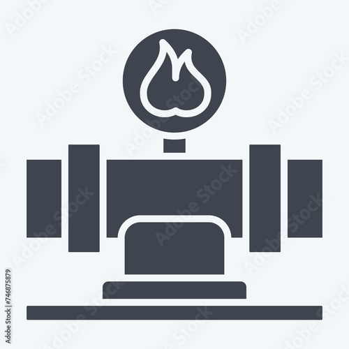 Icon Gas Pipeline. related to Nuclear symbol. glyph style. simple design editable. simple illustration