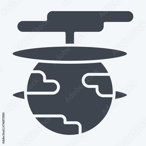Icon Destroy The World. related to Nuclear symbol. glyph style. simple design editable. simple illustration