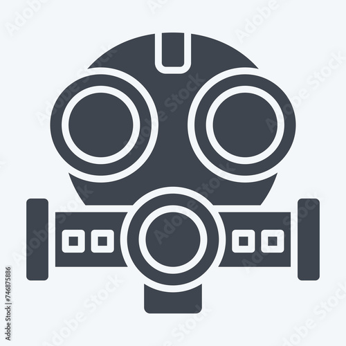 Icon Mask. related to Nuclear symbol. glyph style. simple design editable. simple illustration