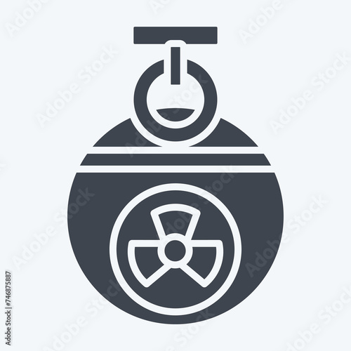 Icon Grenade. related to Nuclear symbol. glyph style. simple design editable. simple illustration