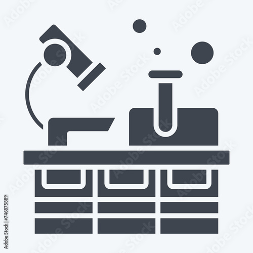 Icon Laboratory. related to Nuclear symbol. glyph style. simple design editable. simple illustration
