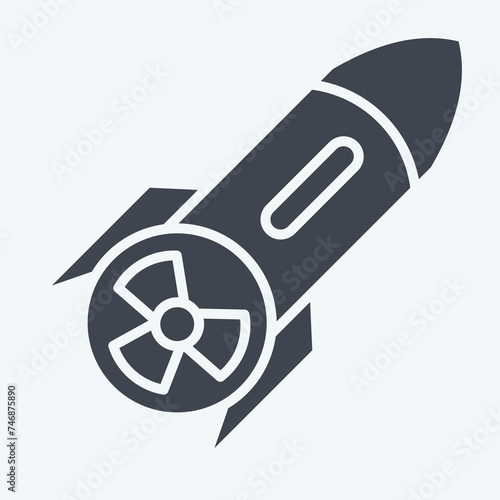 Icon Nuclear Label. related to Nuclear symbol. glyph style. simple design editable. simple illustration