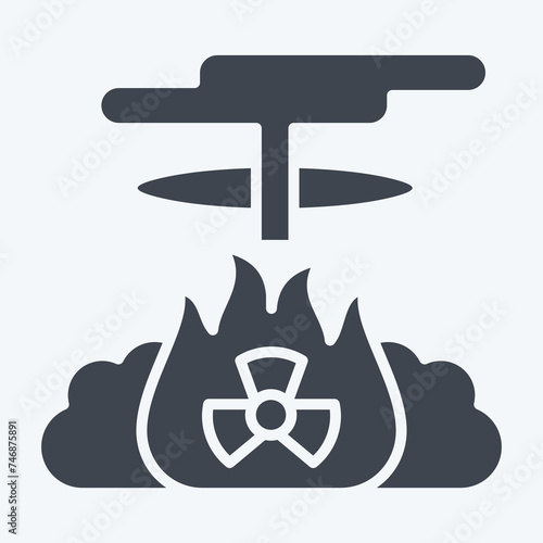 Icon Nuclear Blast. related to Nuclear symbol. glyph style. simple design editable. simple illustration