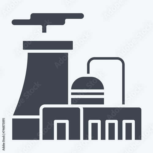 Icon Nuclear Plant. related to Nuclear symbol. glyph style. simple design editable. simple illustration