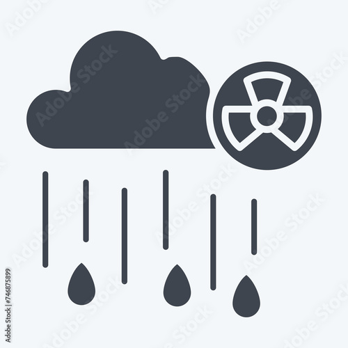 Icon Nuclear Rain. related to Nuclear symbol. glyph style. simple design editable. simple illustration