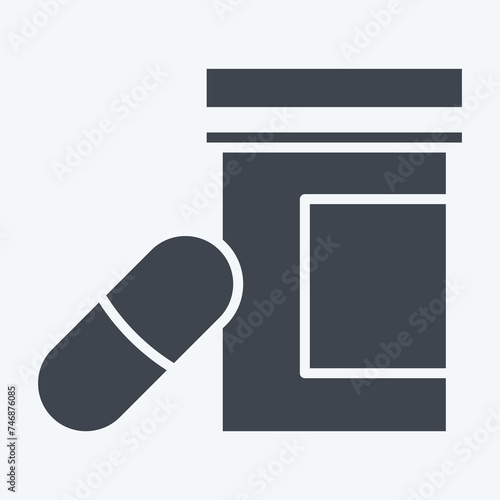 Icon Prescription Drugs. related to Addiction Dictionary symbol. glyph style. simple design editable. simple illustration