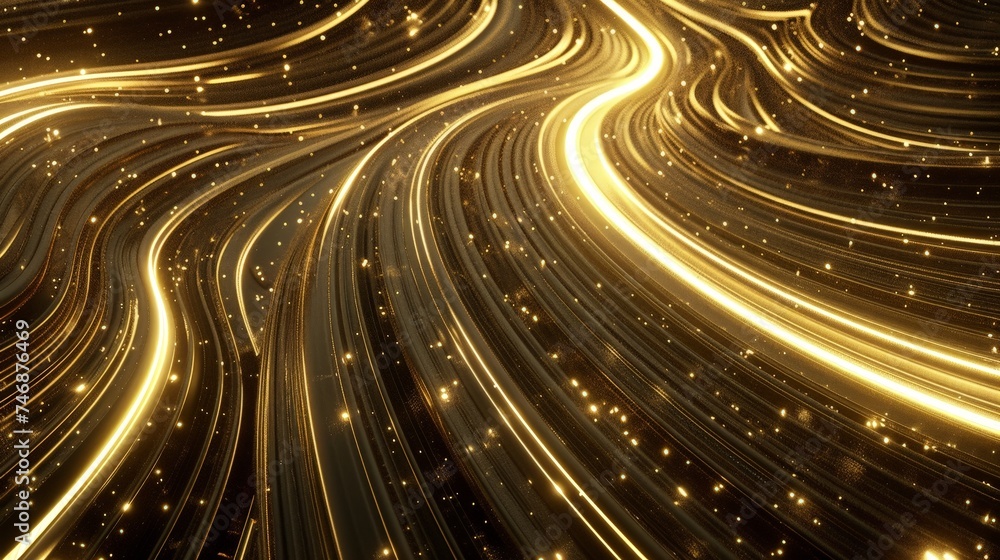 Abstract Golden Swirls with Glittering Stars Background, Artistic Concept of Luxury and Elegance, Digital Wallpaper Abstract Golden Swirls with Glittering Stars Background, Artistic Concept of Luxury and Elegance, Digital Wallpaper