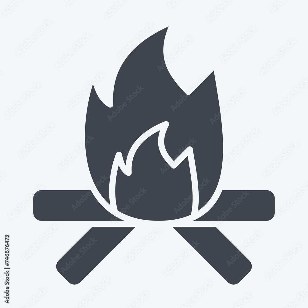 Icon Fire. related to American Indigenous symbol. glyph style. simple design editable. simple illustration Icon Fire. related to American Indigenous symbol. glyph style. simple design editable. simple illustration