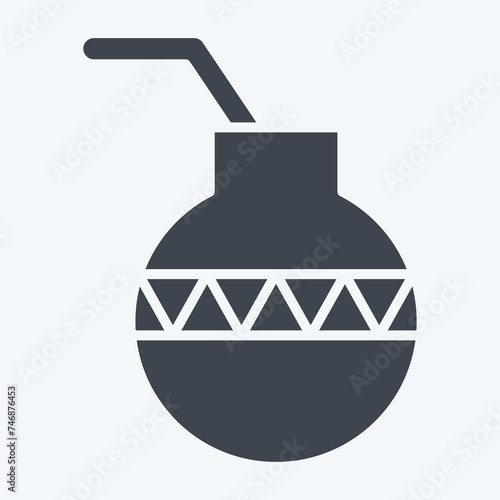 Icon Calabash. related to American Indigenous symbol. glyph style. simple design editable. simple illustration