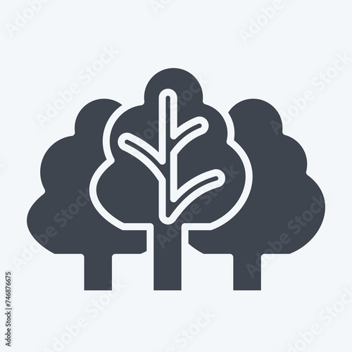 Icon Vegetation. related to Climate Change symbol. glyph style. simple design editable. simple illustration