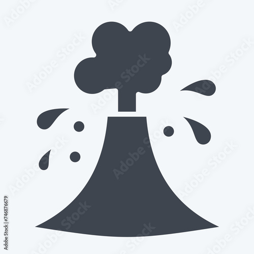Icon Volcanic Eruptions. related to Climate Change symbol. glyph style. simple design editable. simple illustration