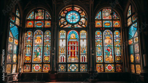 Renaissance Radiance: Stained Glass Window in a Historic Building