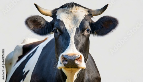 Black and white cow isolated