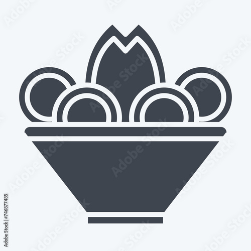 Icon Pelmeni. related to Russia symbol. glyph style. simple design editable. simple illustration