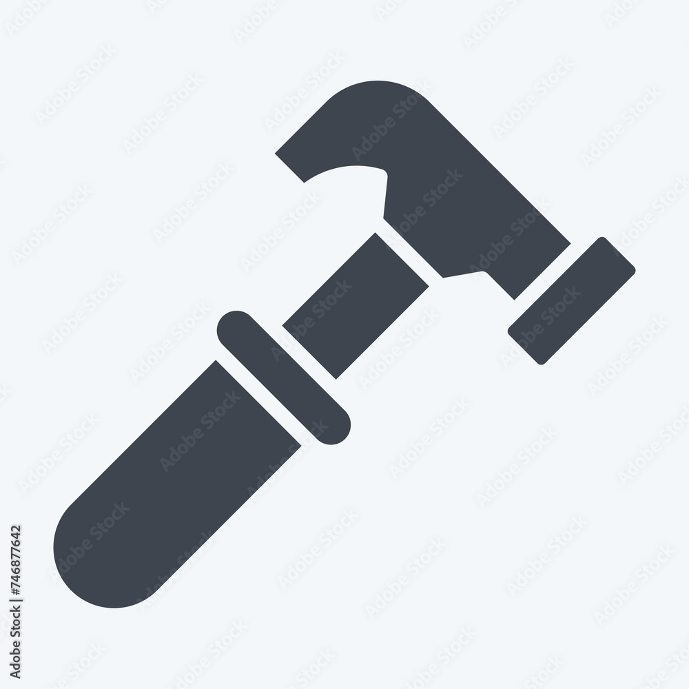 Icon Hammer. related to Carpentry symbol. glyph style. simple design editable. simple illustration Icon Hammer. related to Carpentry symbol. glyph style. simple design editable. simple illustration