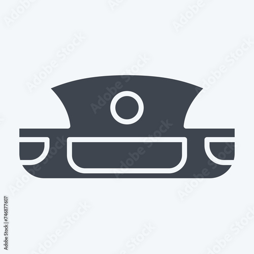 Icon Front Bumper. related to Car Parts symbol. glyph style. simple design editable. simple illustration